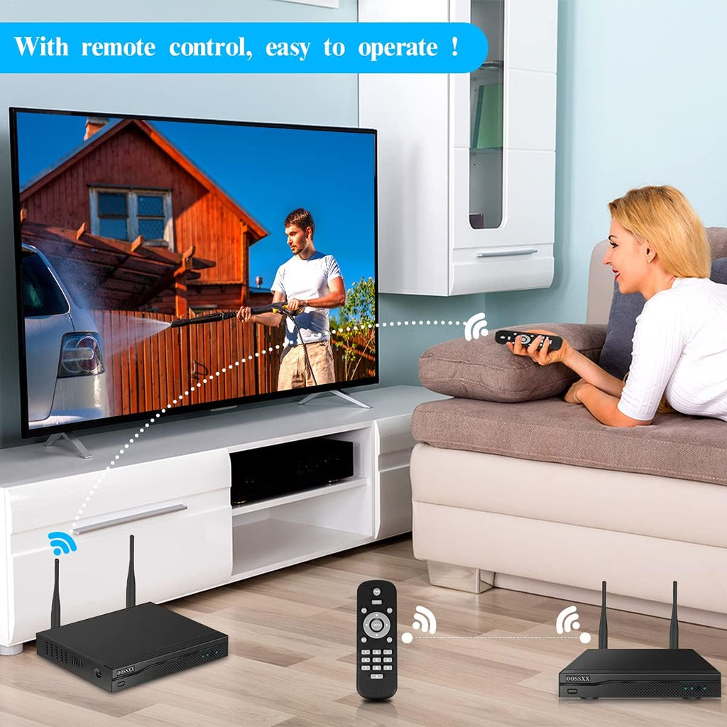 2K 3.0MP Wireless Security Camera System, 8 Channel NVR with 6TB HDD Y5577