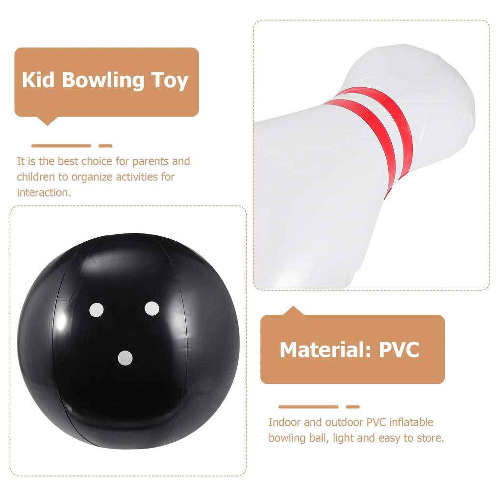Inflatable Bowling Set Indoor Outdoor Game Y586