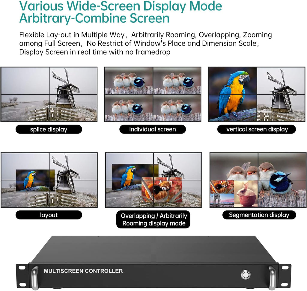 4 Channel Seamless Video Wall Processor, 4 in 4 Out D900445