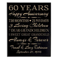 60th Anniversary Wall Plaque Black Veneer Wood Z195