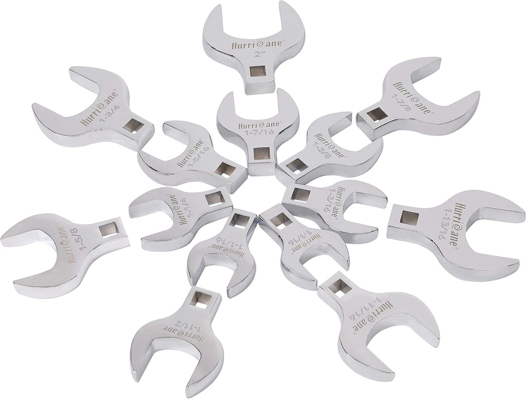 1/2" Drive Jumbo Crowfoot Wrench Set, SAE 1-1/16" to 2", 14 Piece L264776