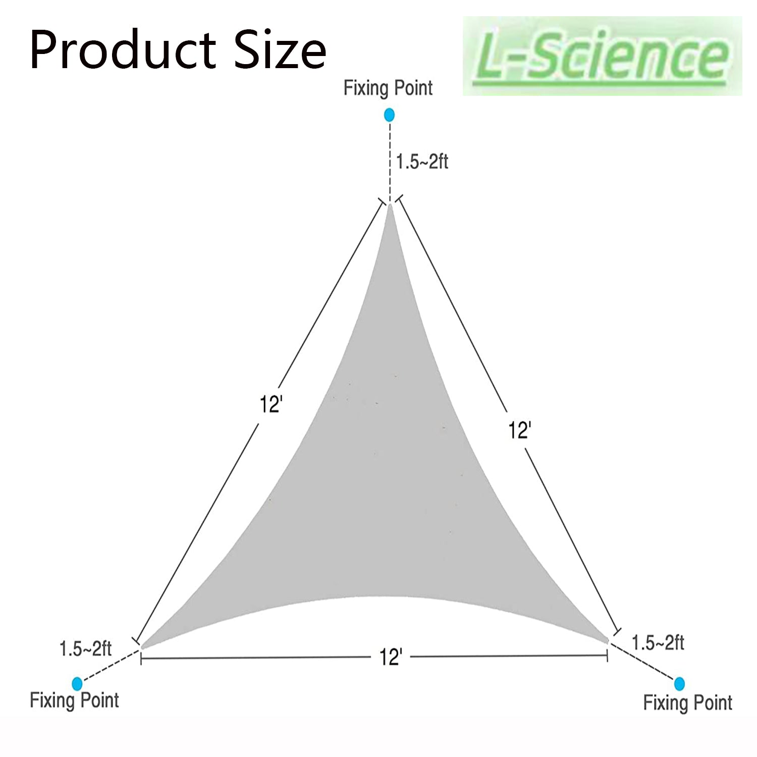 Sun Shade Sail Equilateral Triangle UV Canopy W64074