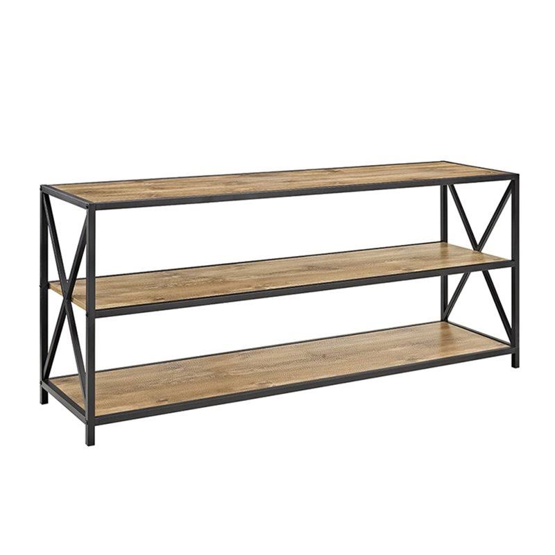 2 Shelf Wide Bookcase in Barnwood H501