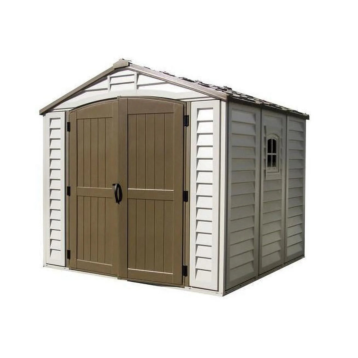 Offwhite/Brown 8x8 Outdoor Storage Shed L985552