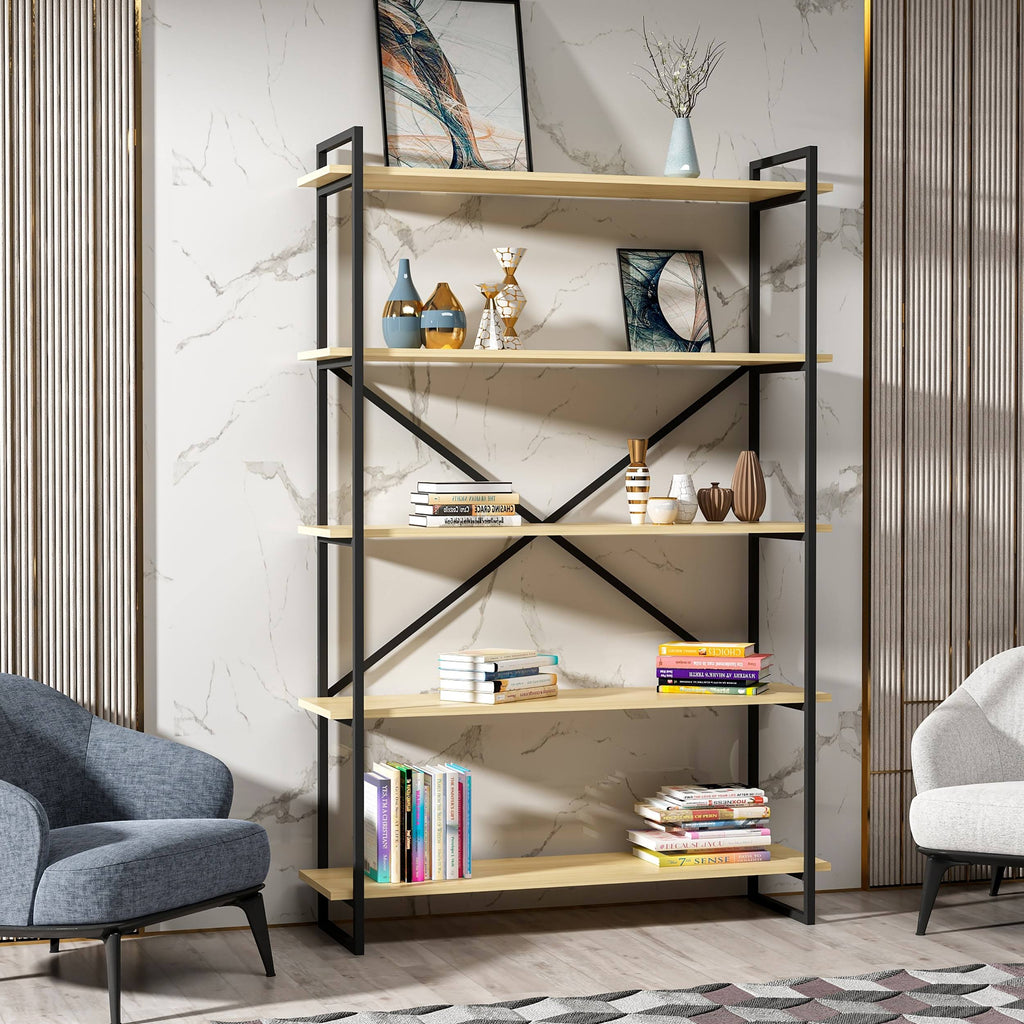 Modern Bookcase Anthracite Gold N9154