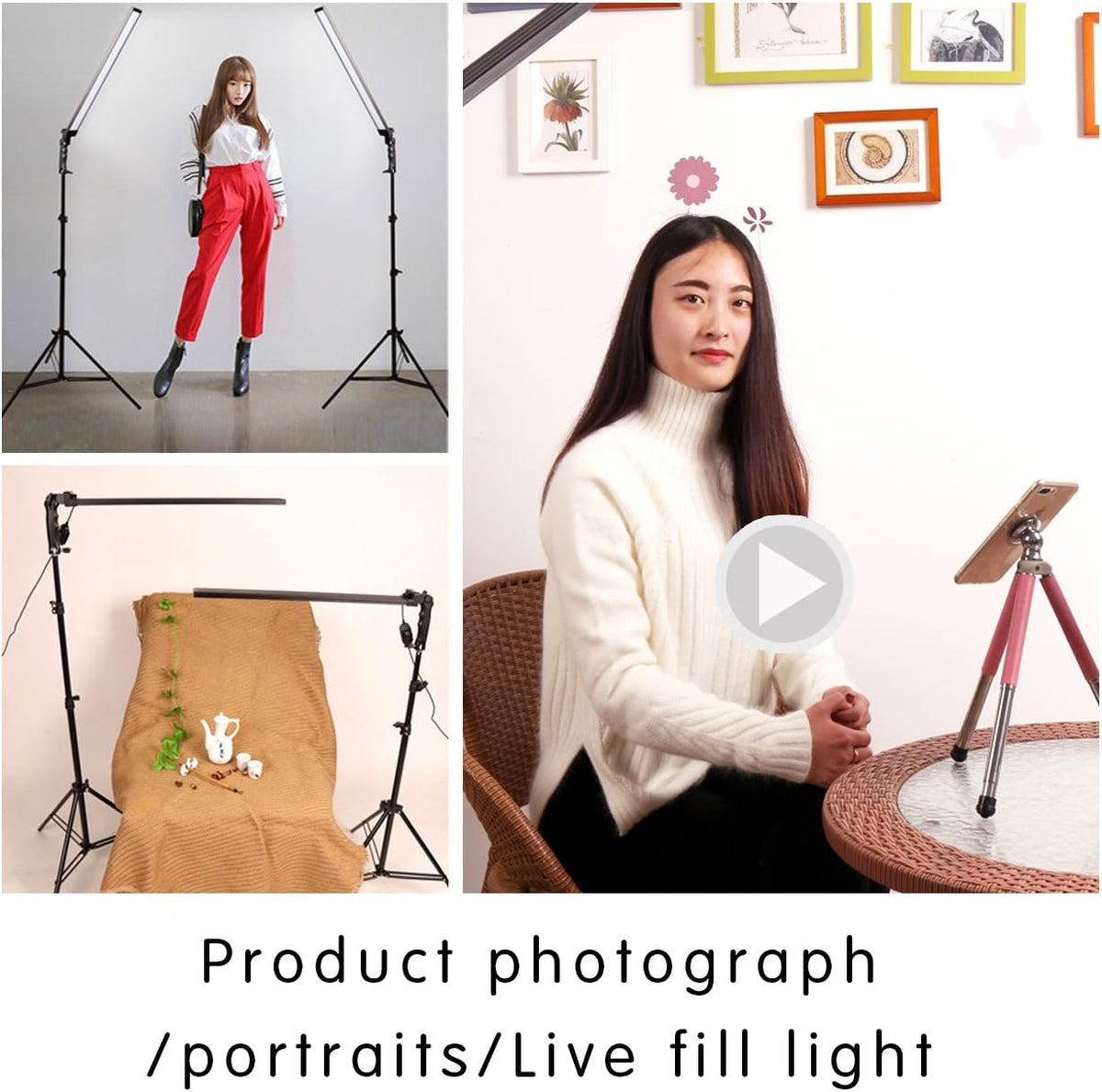36w Dimmable LED Photography Light Kit with Tripod Stand Bag T48491