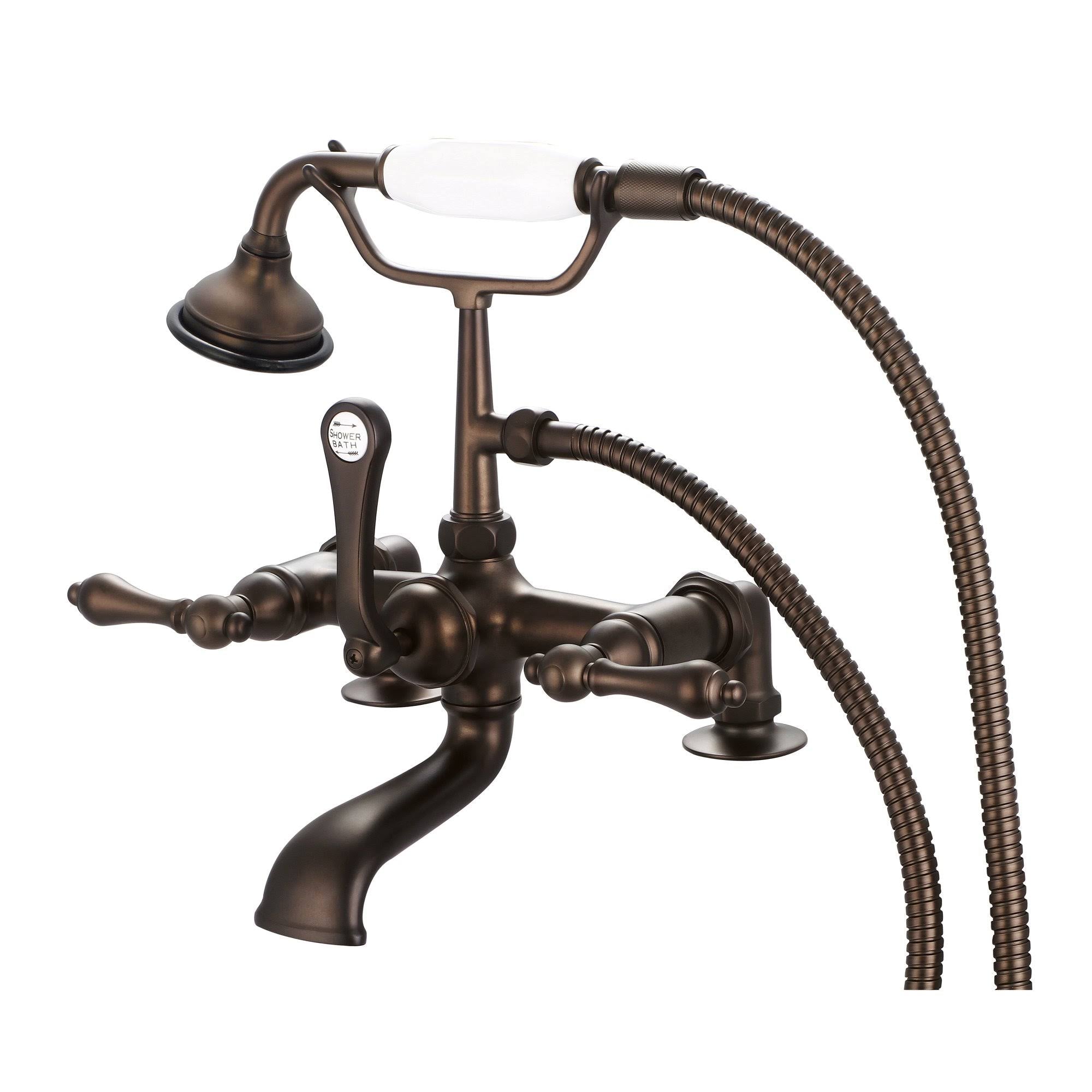 Oil-Rubbed Bronze Deck Mount Tub Faucet with Handheld Shower E10717