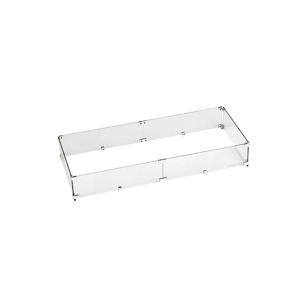 Rectangular Fire Pit Glass Wind Guard, 41x17 inch F3832