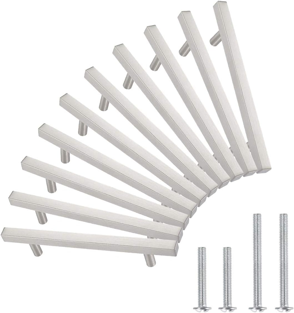 50 Pack Square Cabinet Handle 8.75 Length Satin Nickel K6912