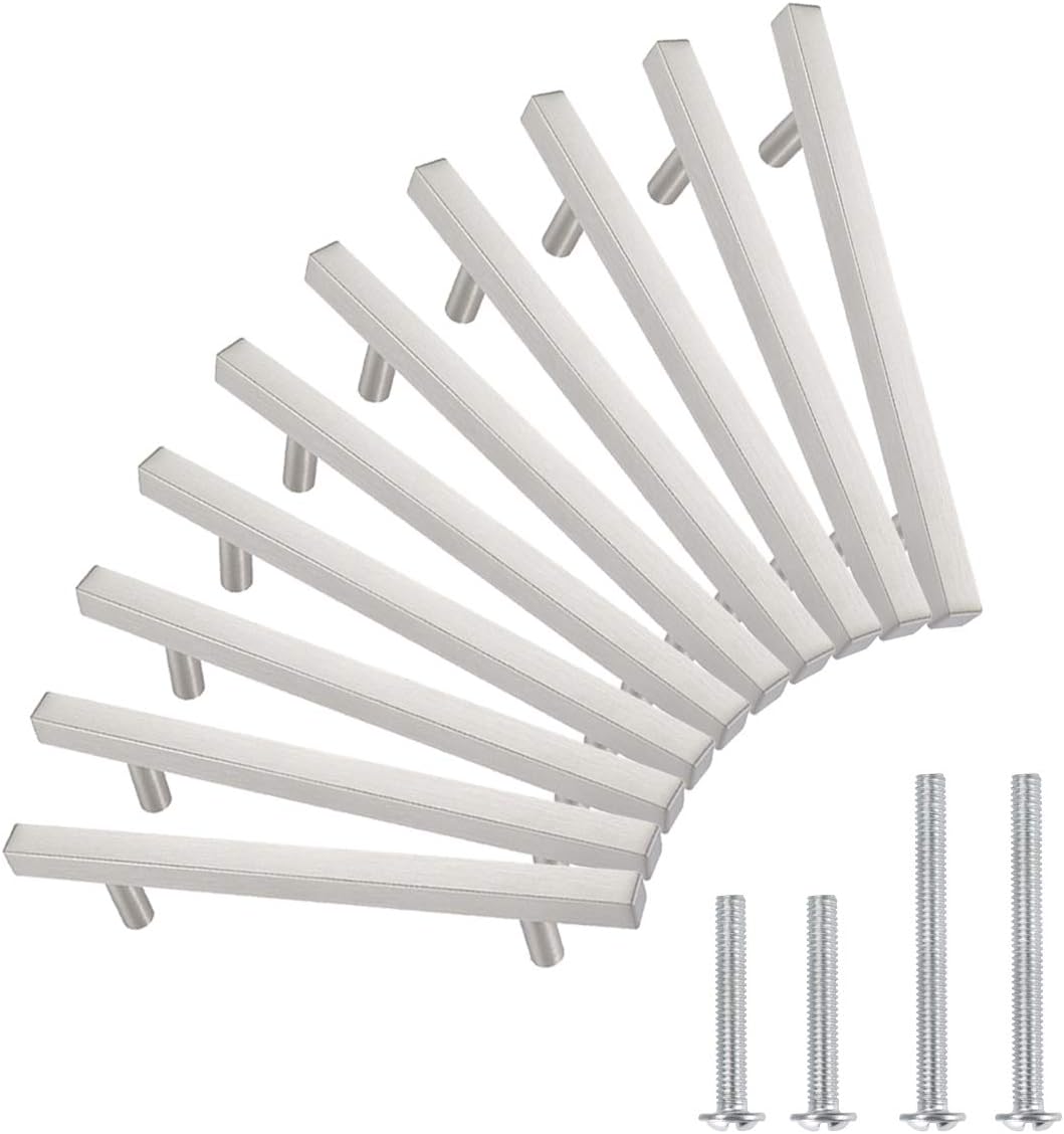 50 Pack Square Cabinet Handle 8.75 Length Satin Nickel K6912