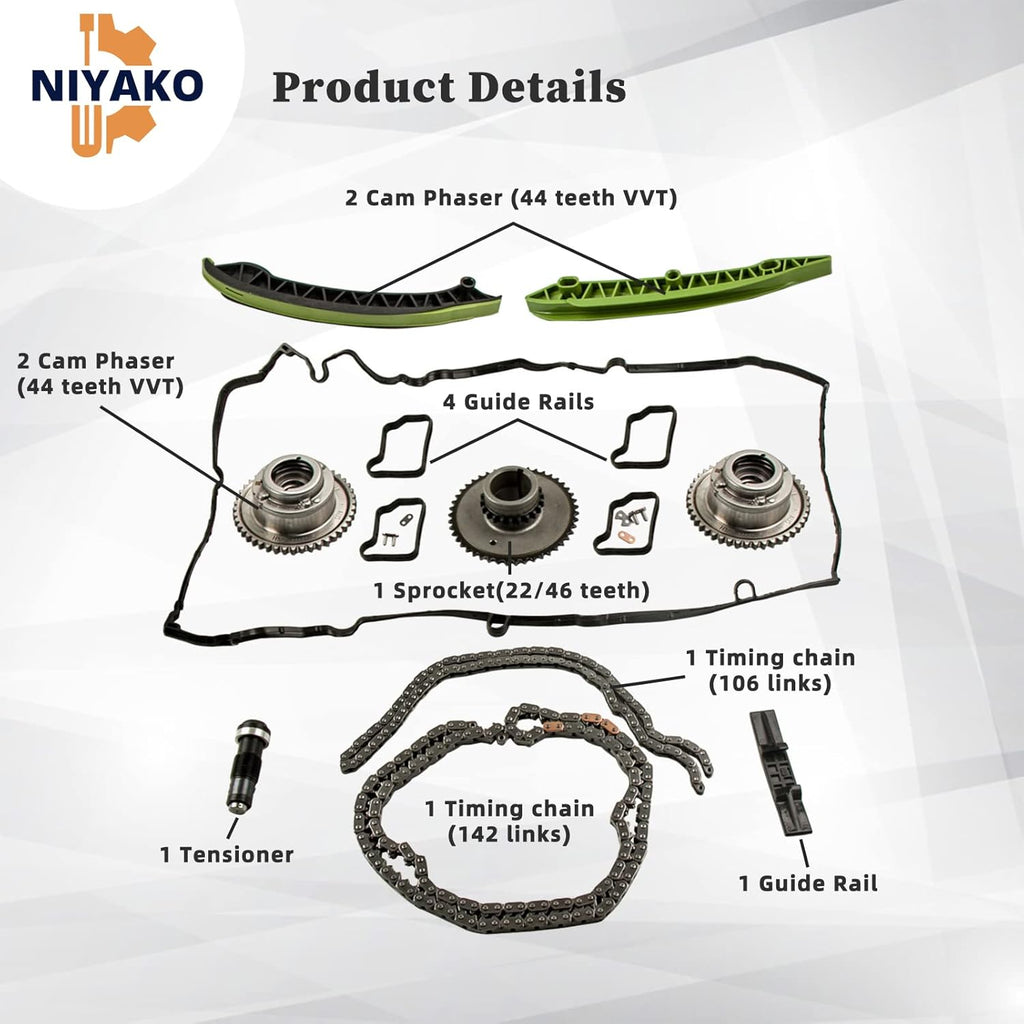 Timing Chain Kit with Camshaft Adjuster and Camshaft Timing Gear M15398