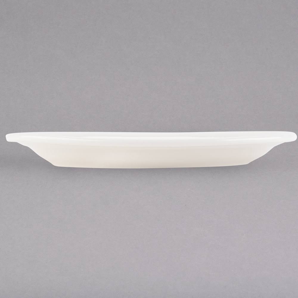 American White Eggshell Wide Rim Rolled Edge Oval China Platter M70449