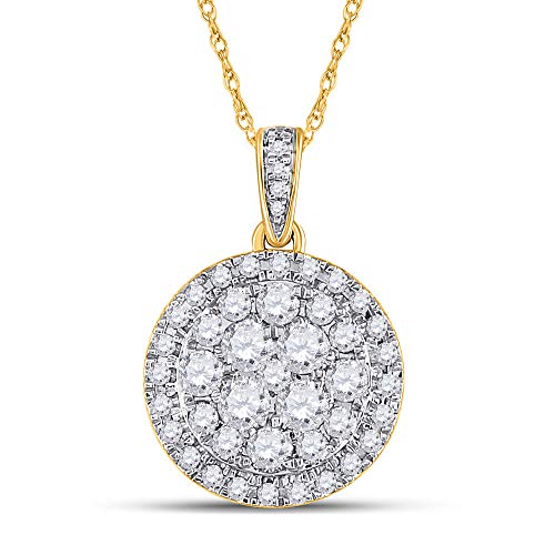 14kt Yellow Gold Diamond Cluster Pendant 1 Cttw S95337