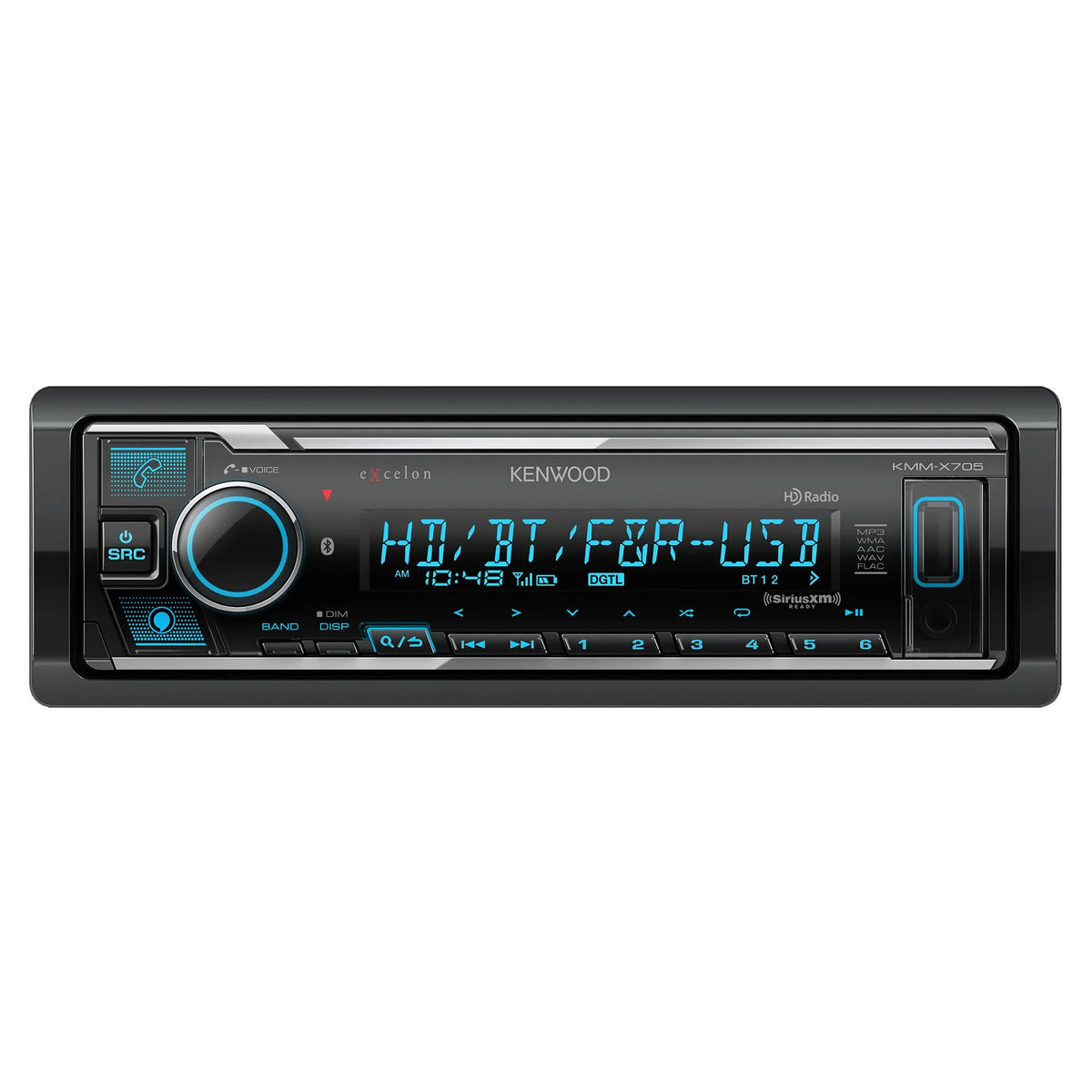 Bluetooth Single DIN Media Receiver with Sirius XM Connect Vehicle Tuner Kit O387