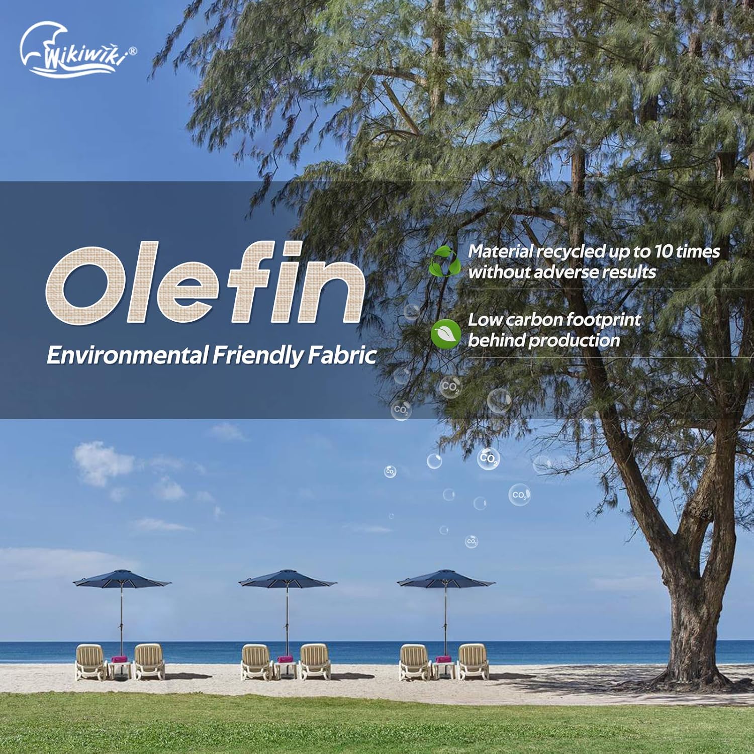 Navy Blue Rectangular Olefin Market Umbrella L4587
