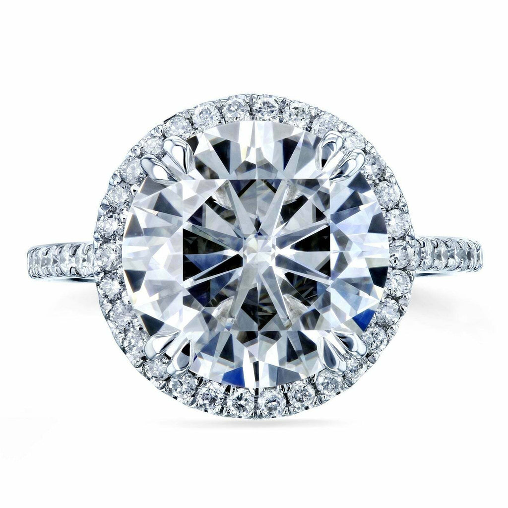 14k White Gold Diamond Halo Engagement Ring J364