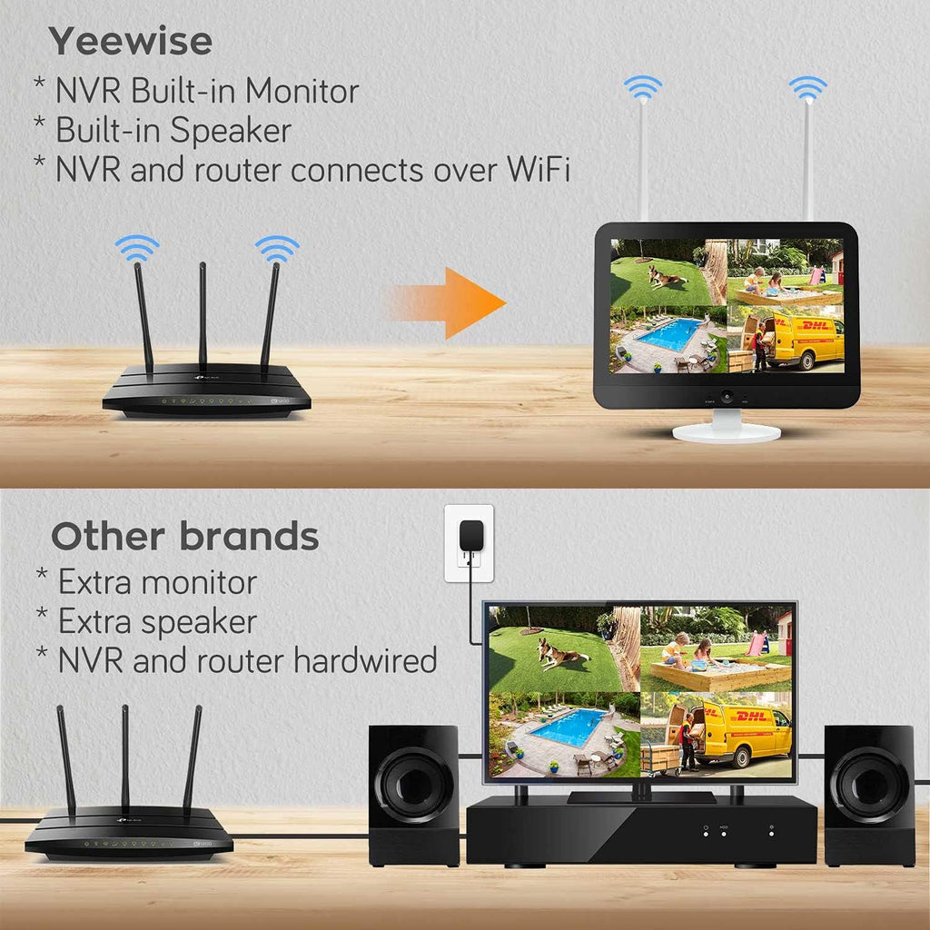 2K Wireless Security Camera System with 12 HD Monitor and 4pcs Cameras S727452