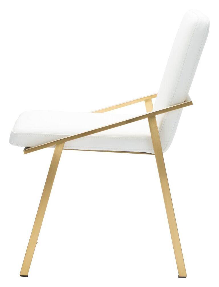 White/Polished Stainless Dining Chair W33839