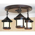 Semi Flush Mount Light in Mission Brown/Amber Mica I667