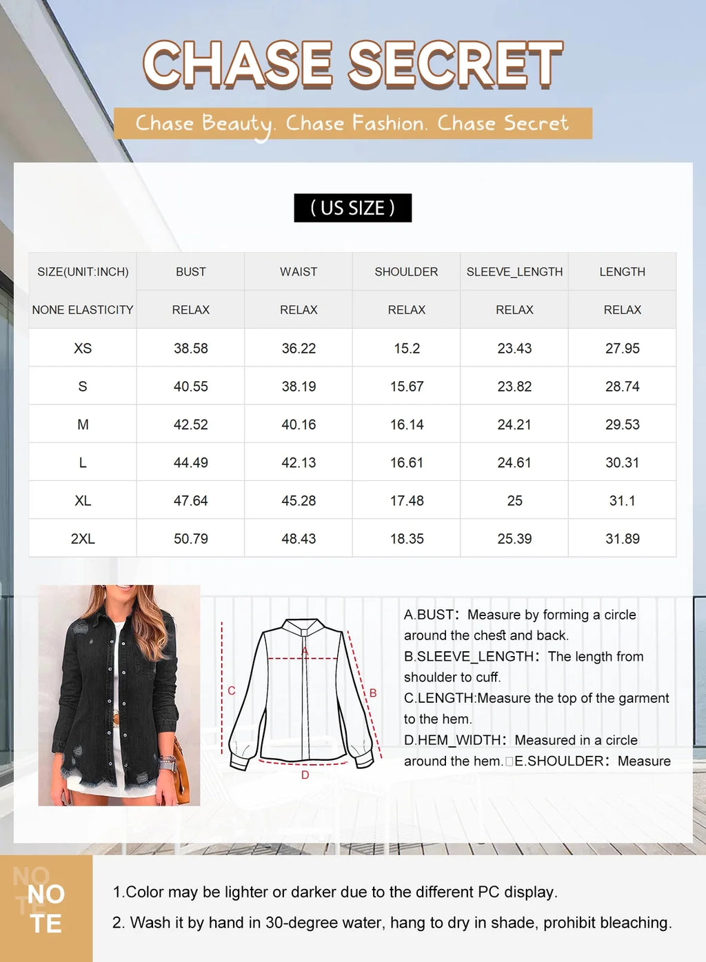 Distressed Denim Jacket U7309