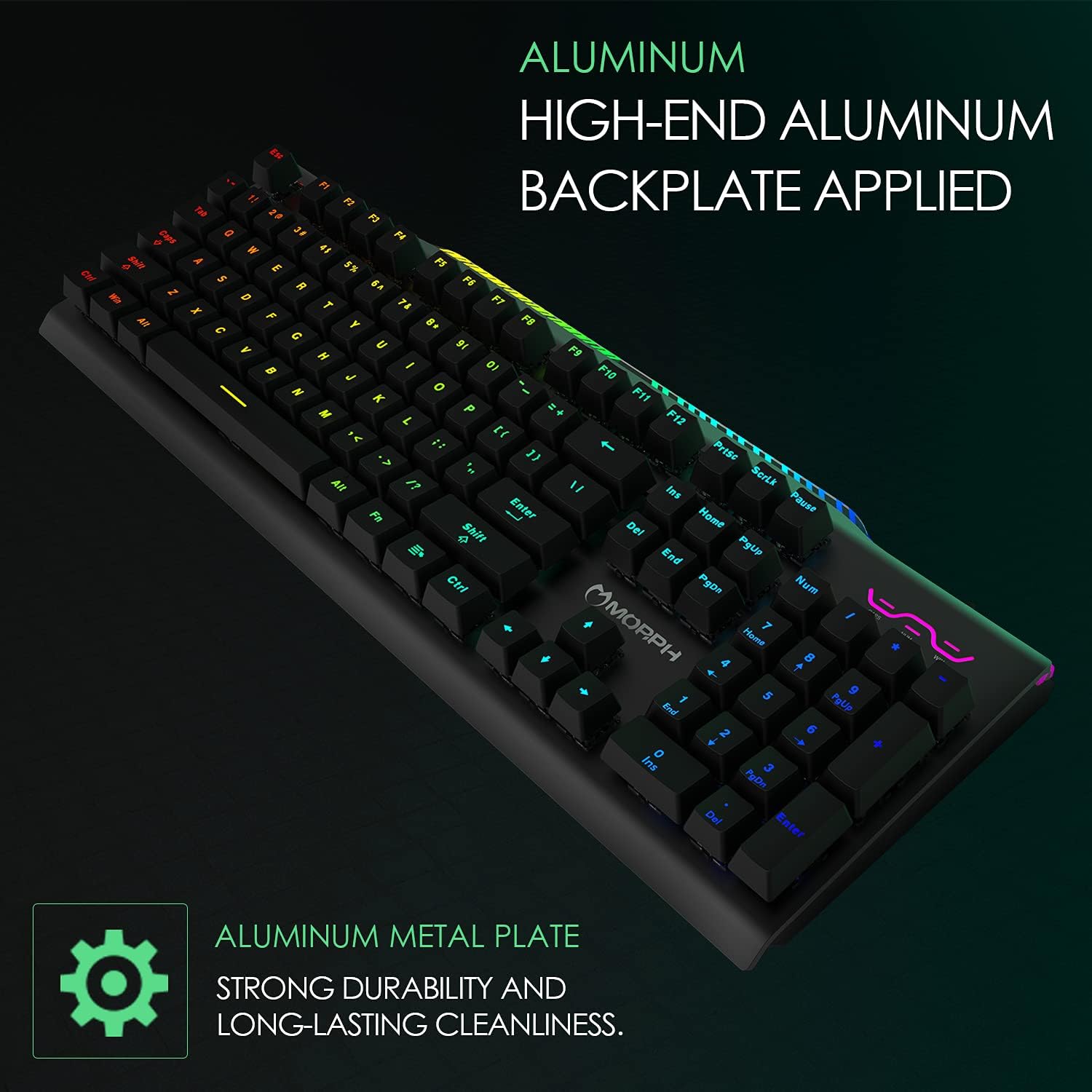 Black USB Wired RGB Mechanical Gaming Keyboard Z42419