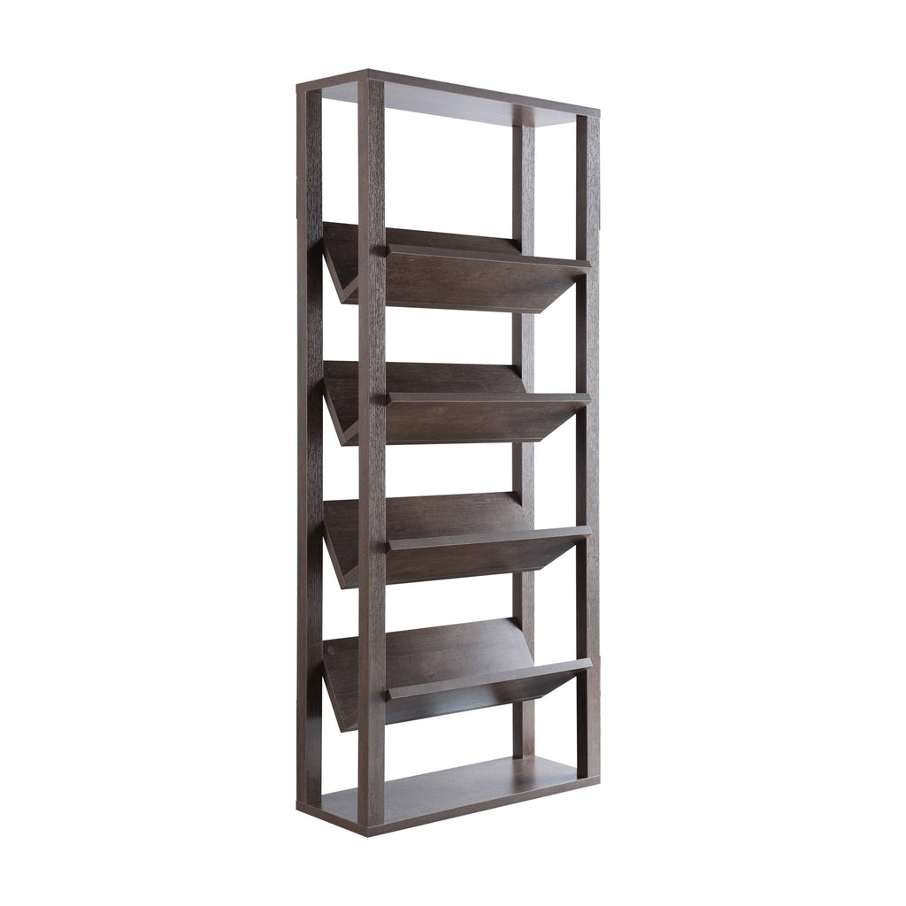 Walnut Oak 5-Shelf Bookcase F705