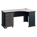 Right Corner Desk with Mobile File Cabinet Slate White Spectrum Q865