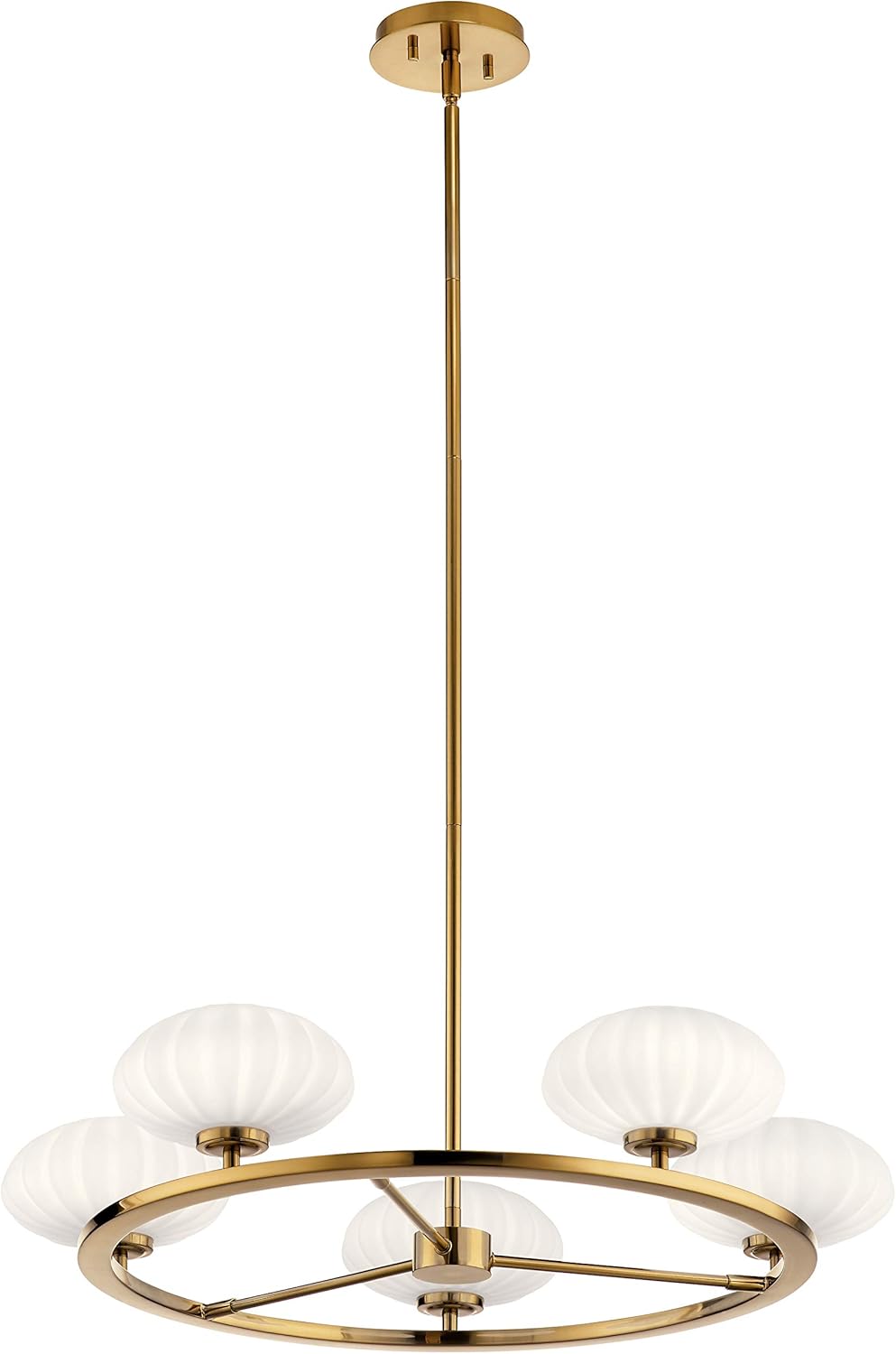 5 Light Round Chandelier with Satin Etched Cased Opal Glass L464652