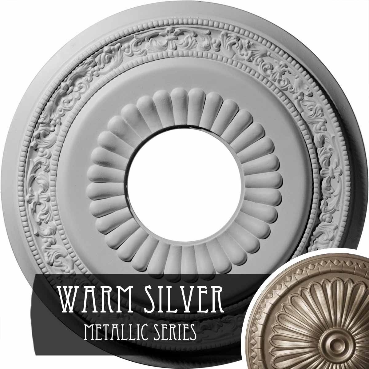 Lauren Ceiling Medallion Hand-Painted Warm Silver O9612
