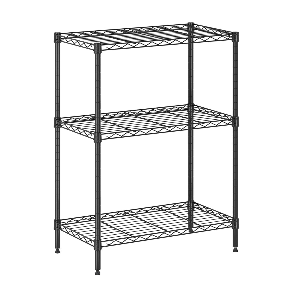 Black 3-Tier Metal Storage Shelf Rack Z586