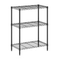 Black 3-Tier Metal Storage Shelf Rack Z586