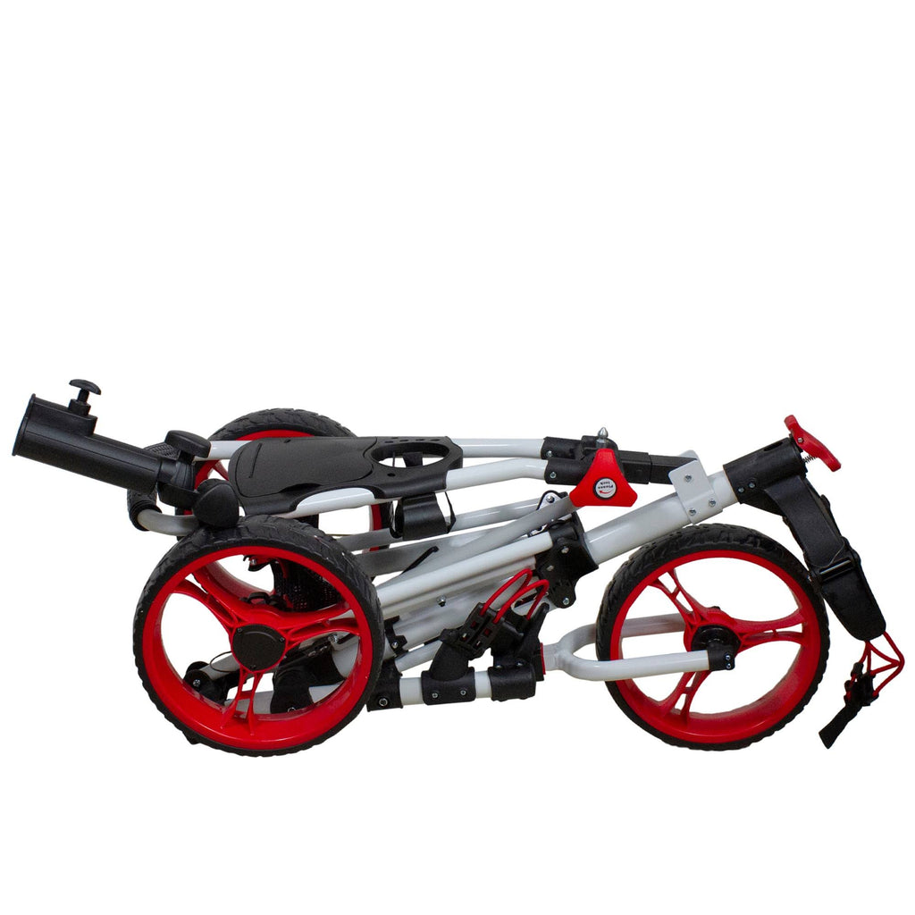 48x22 White and Red 3 Wheel Golf Push Cart E860282