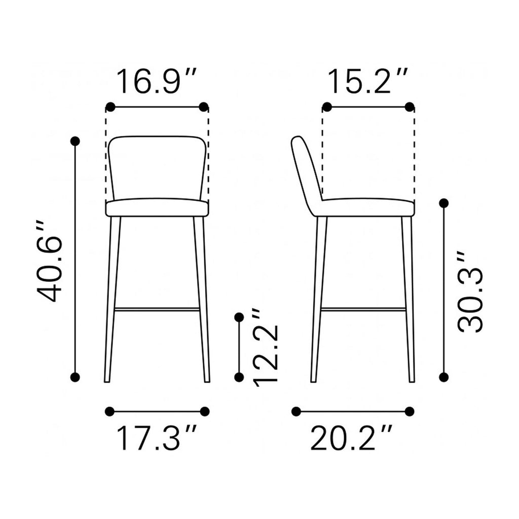 Gray Manchester Bar Chair O529362