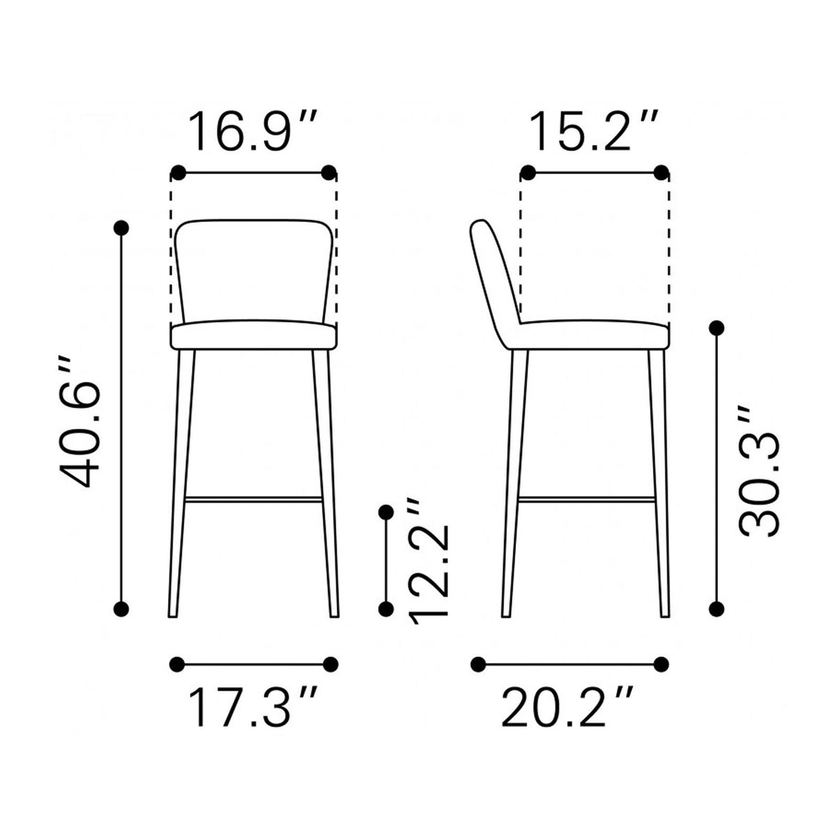 Gray Manchester Bar Chair O529362