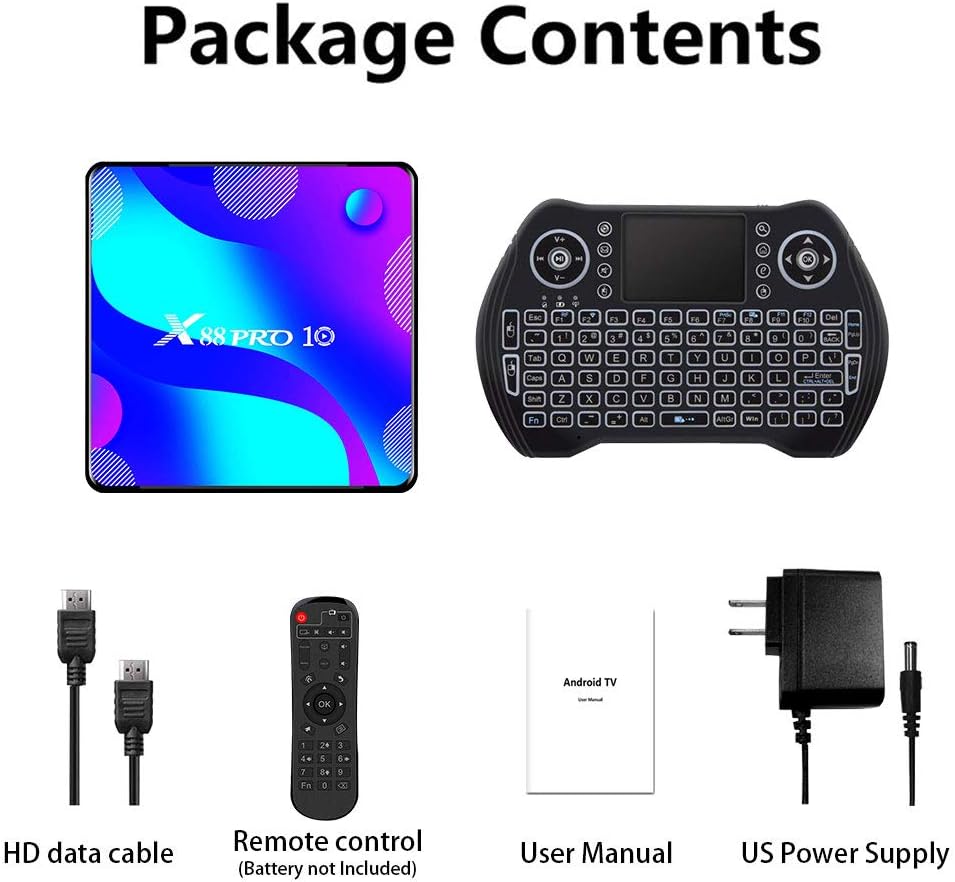 2GB 16GB 4K Android TV Box with Mini Backlit Keyboard, Pack of 2 N678612