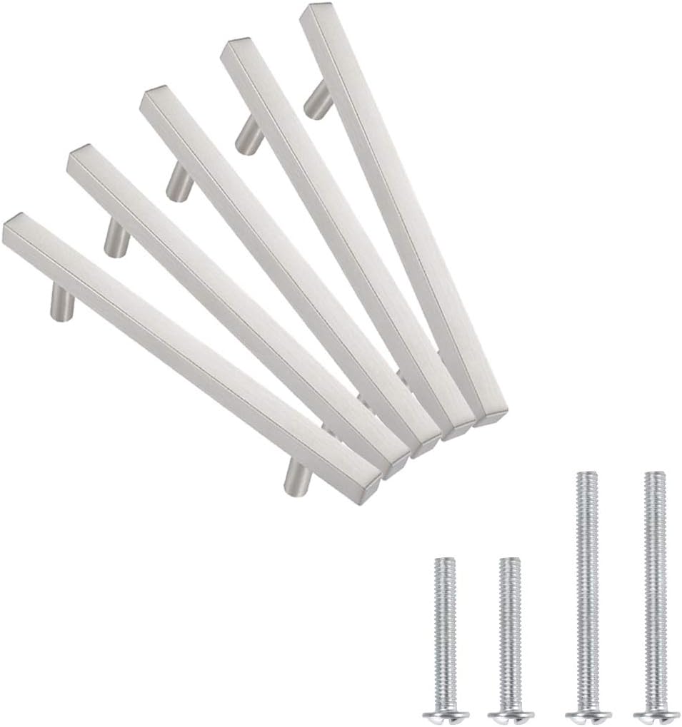 50 Pack Square Cabinet Handle 8.75 Length Satin Nickel K6912