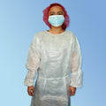 White Disposable Isolation Gowns, 50/Case, One Size P893650