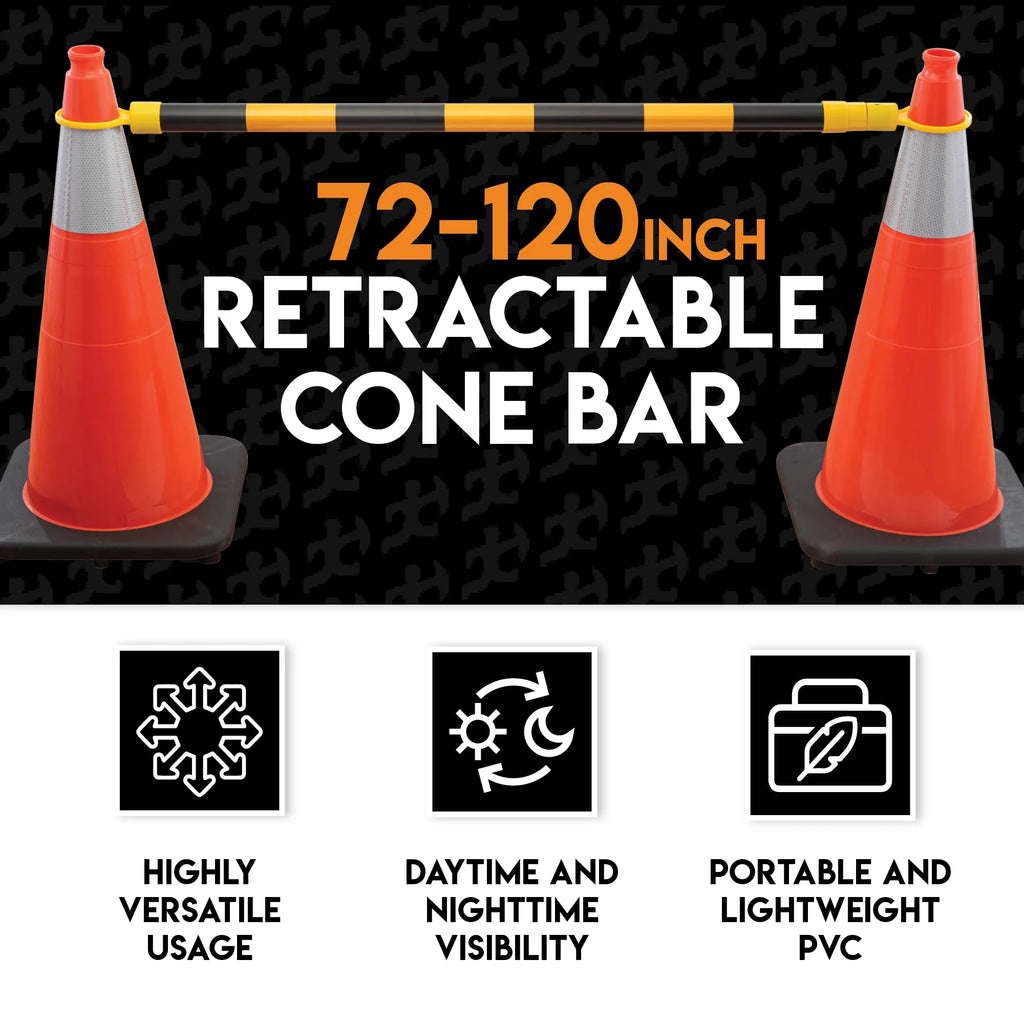 Yellow and Black Retractable Safety Barrier Barricade J9657