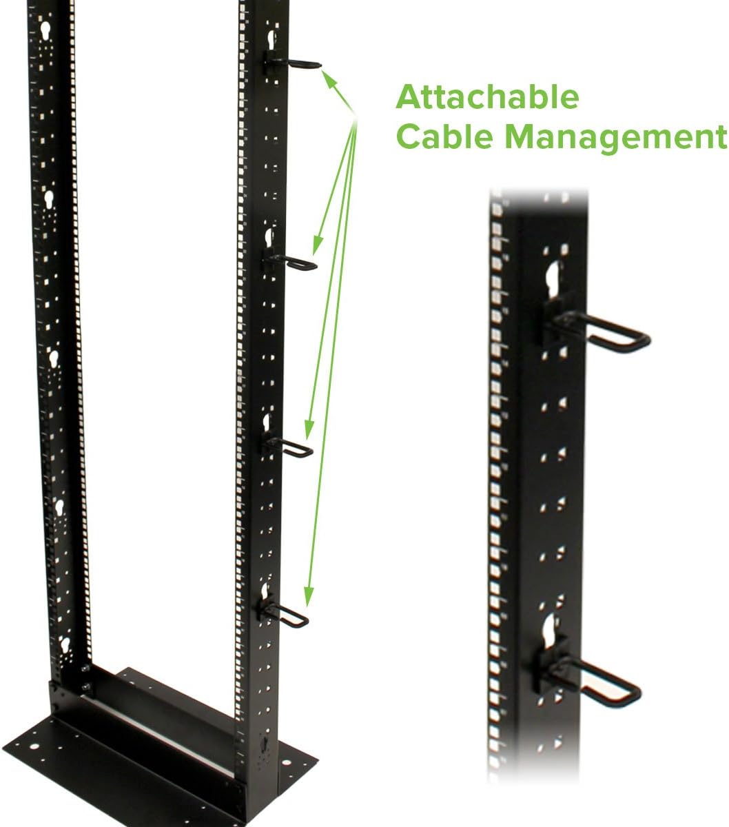 25U 2-Post Open Frame Server Rack Black P924