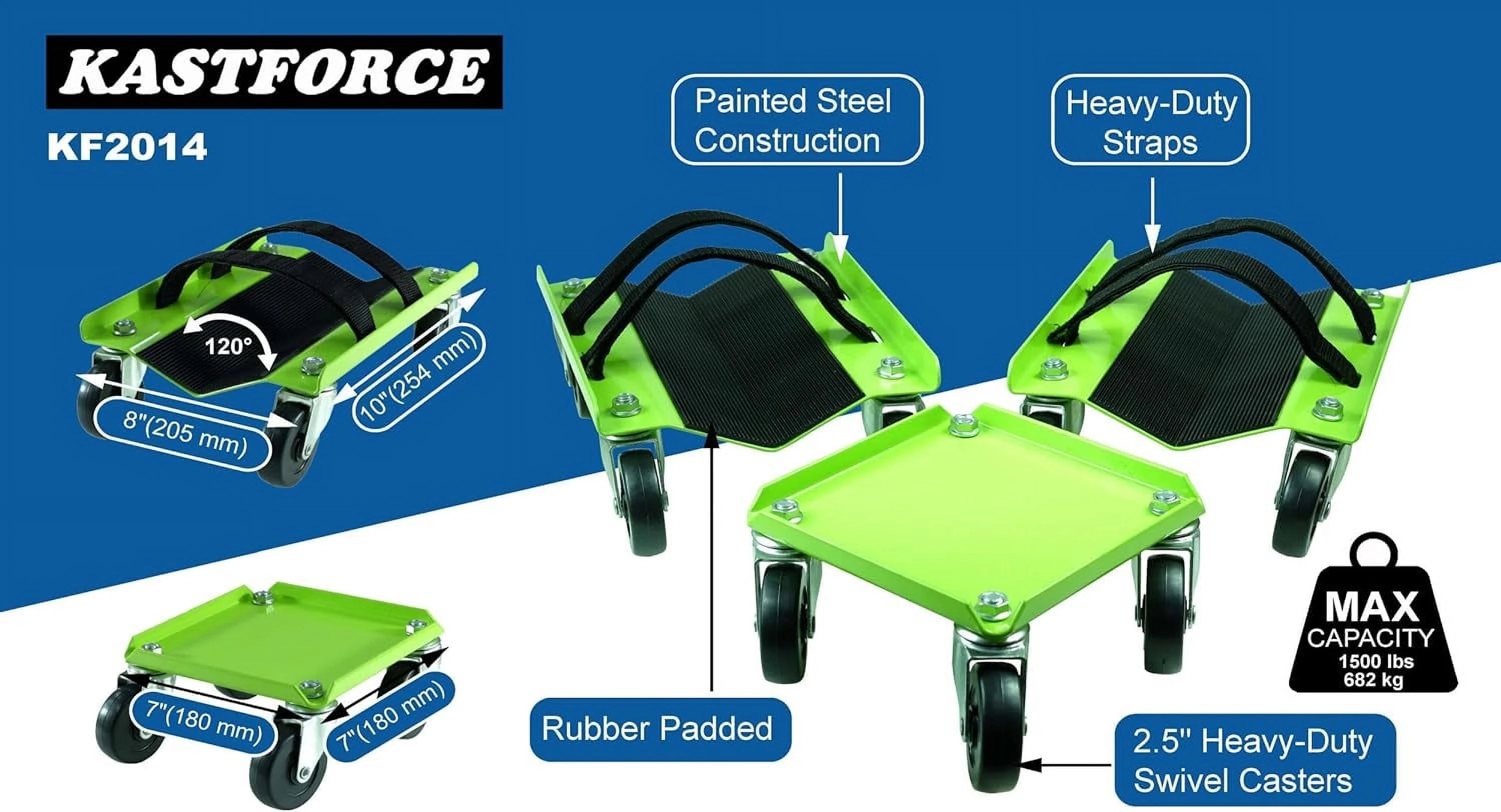 Snowmobile Dolly Heavy Duty V-Slide with 2.5 PVC Swivel Casters Rubber Pad and 2 Pairs of Straps B77295