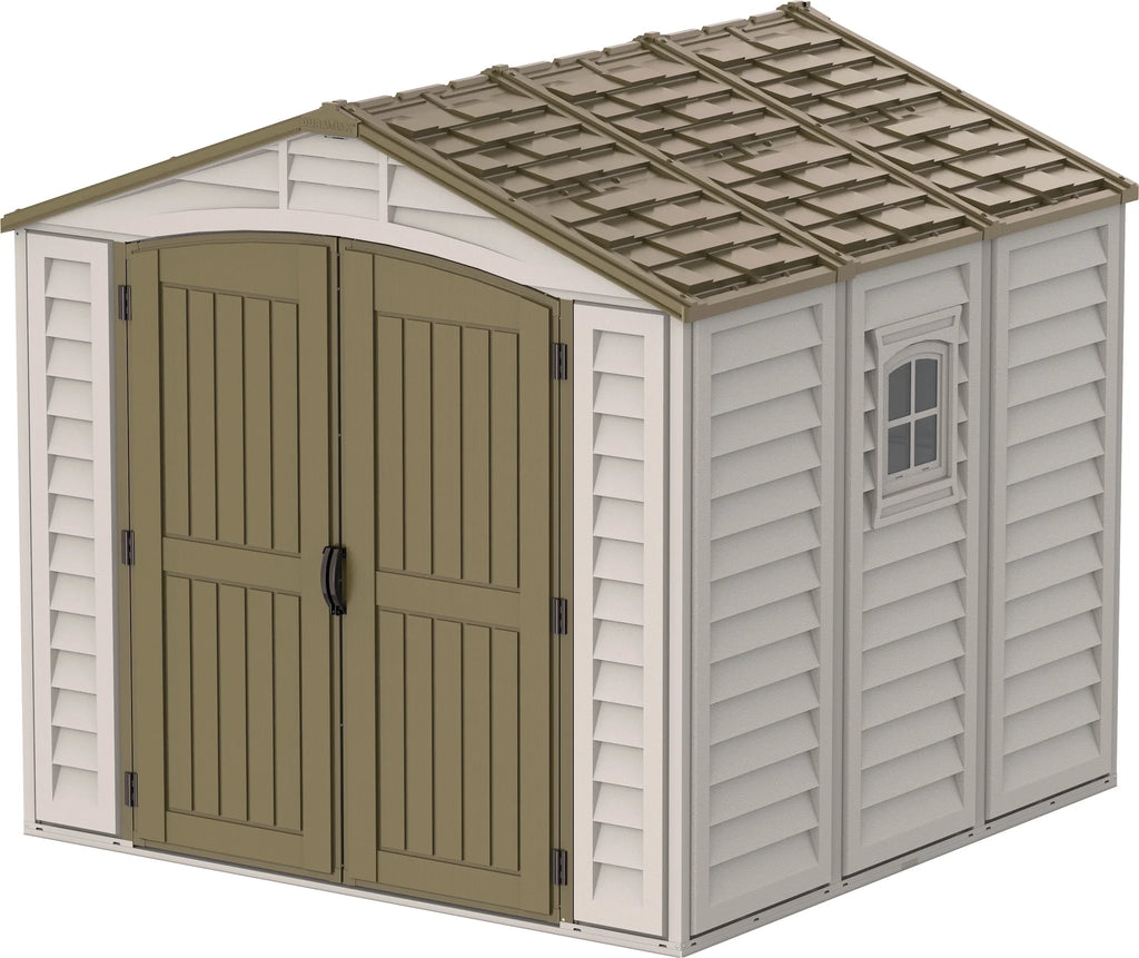 Offwhite/Brown 8x8 Outdoor Storage Shed L985552