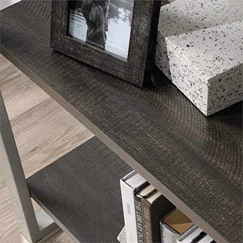 4 Shelf Metal Framed Wooden Bookcase in Black Walnut X28531