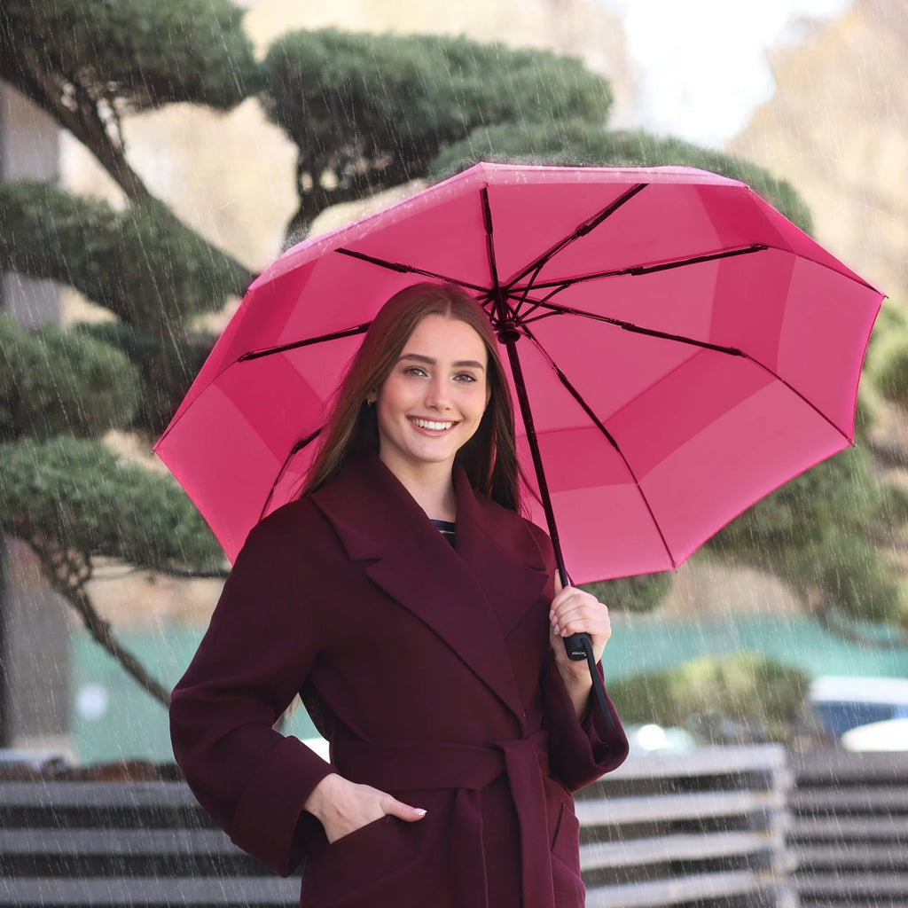 Pink Compact Automatic Travel Umbrella U451797