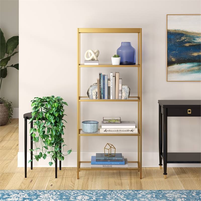 Brass Finish Bookcase F352050