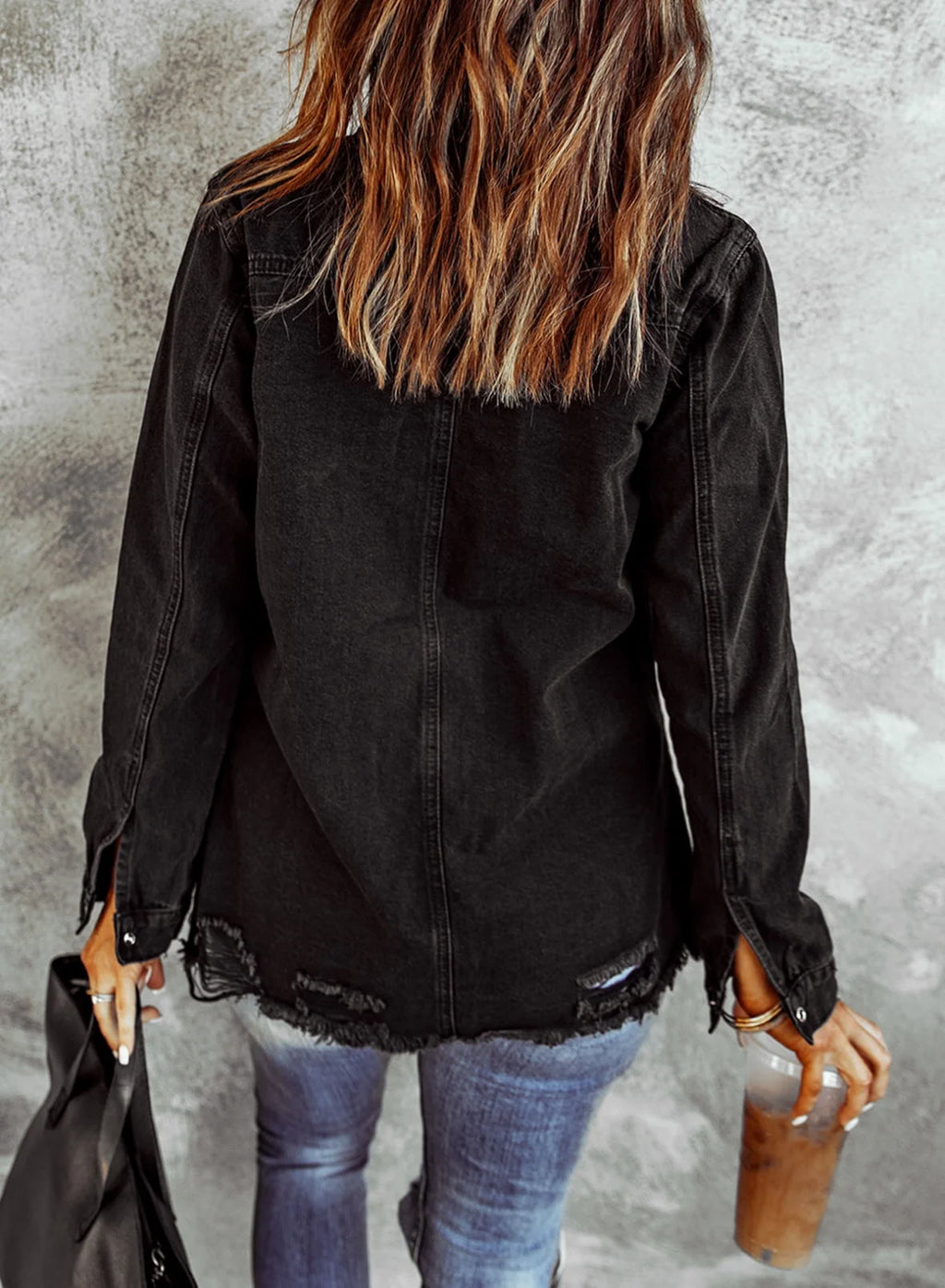 Distressed Denim Jacket U7309