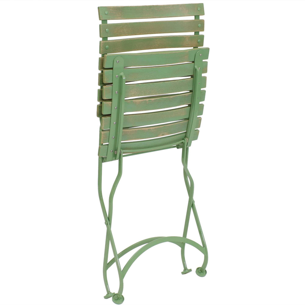 Green Folding Chestnut Wooden Chair Set of 4 M569146