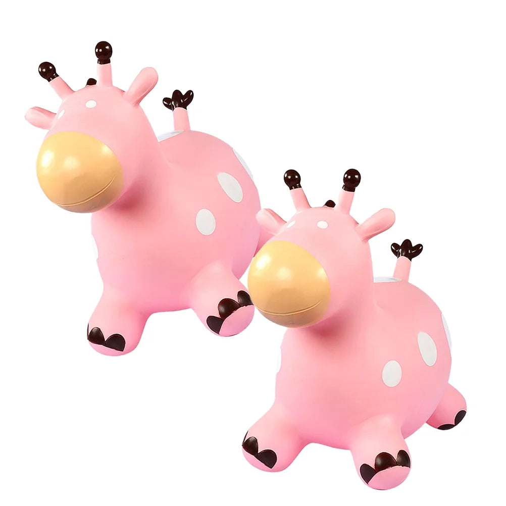 Inflatable Jumping Horse Toy with Air Pump (Pink) K43529