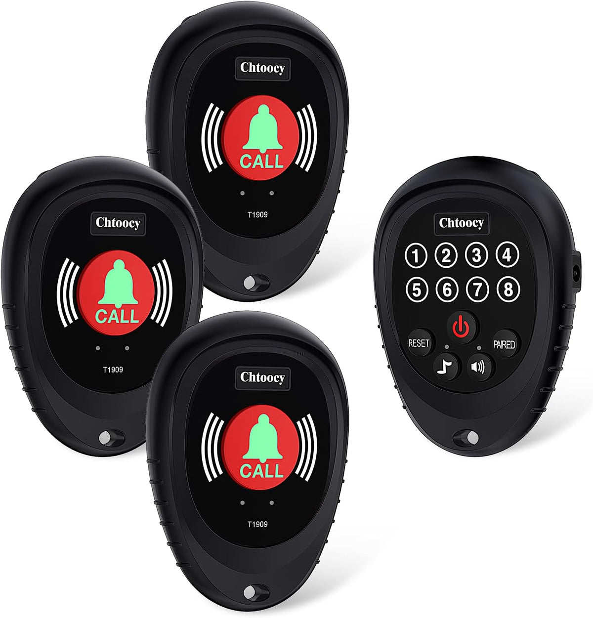 White 3 Call Button Wireless Caregiver Pager System with Receiver Z143
