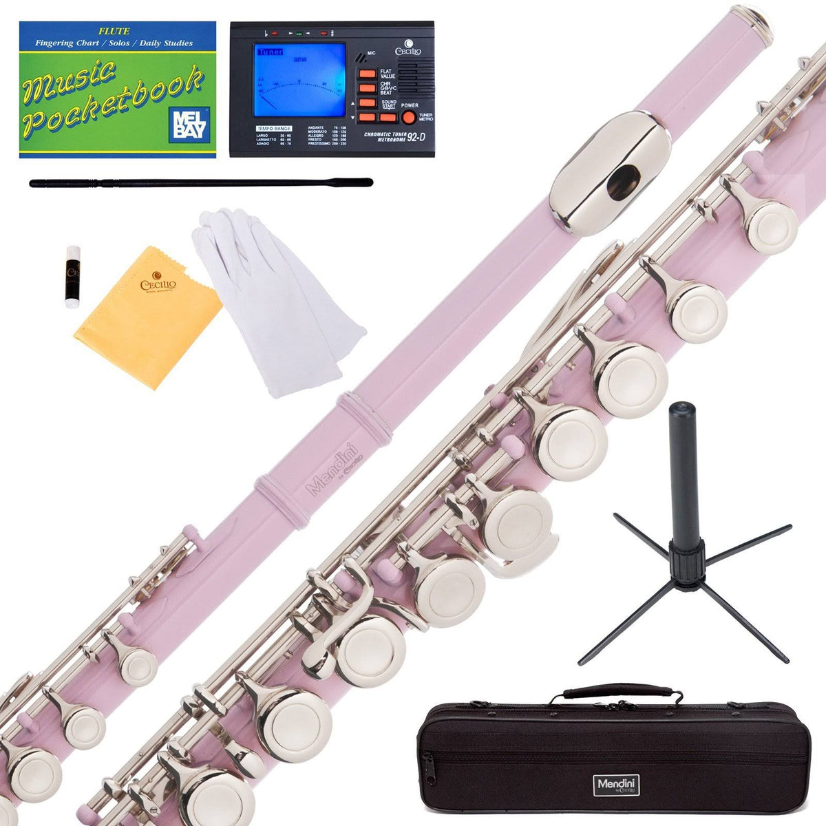 Pink Lacquer Closed Hole C Flute with Case and Stand J6928
