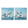 Set of 2 Nautical Canvas Print Wall Art K93577